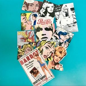 12 piece pop art handmade sticker pack
